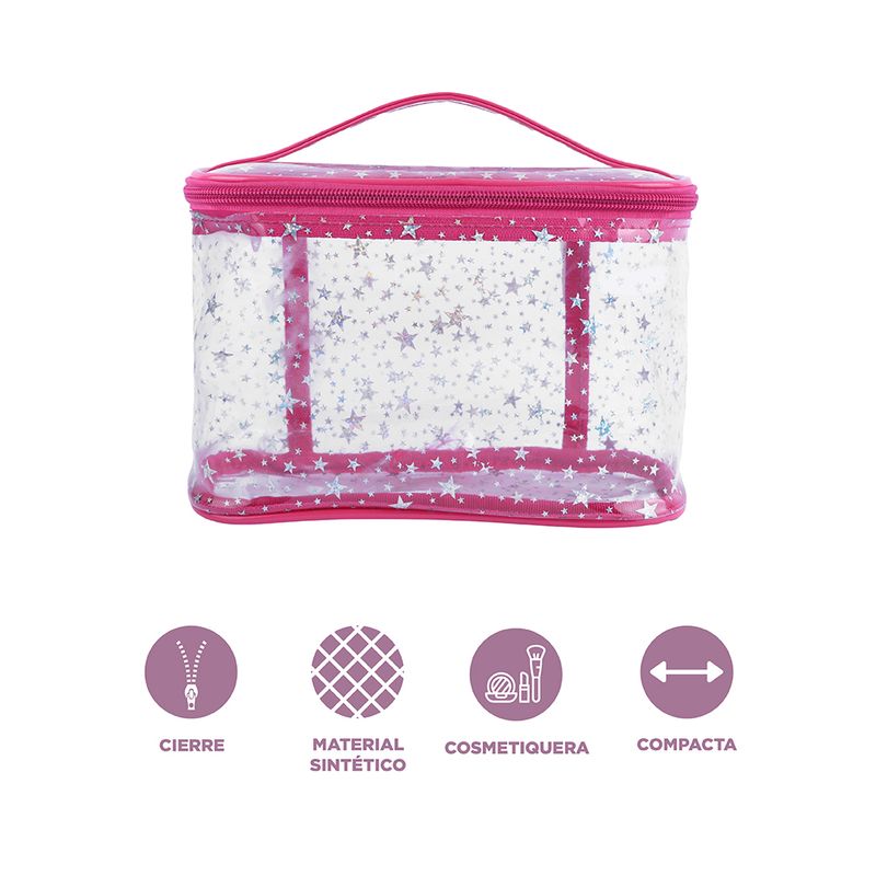 Cosmetiquera-tipo-neceser-miniso-serie-moon-stars-transparente-rosa-intenso-Miniso-3-19354