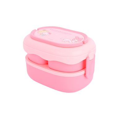 Contenedor para alimentos de doble capa con personajes de sanrio rosa -  Sanrio