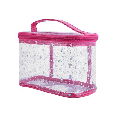 Cosmetiquera tipo neceser miniso serie moon stars transparente rosa intenso -  Miniso