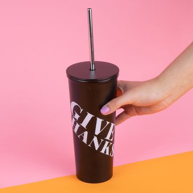 Tomatodo de acero inoxidable serie letters con sorbete 630 ml negro -  Miniso