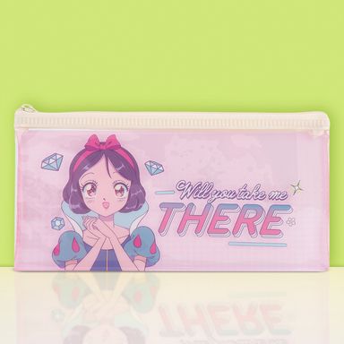 Cartuchera de pvc con purpurina 20x10cm serie disney manga princess -  Princesas Manga