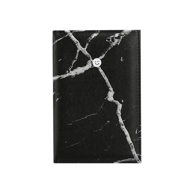 Porta pasaporte serie black white marmoleado negro -  Miniso