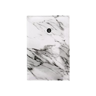 Porta pasaporte serie black white marmoleado blanco -  Miniso