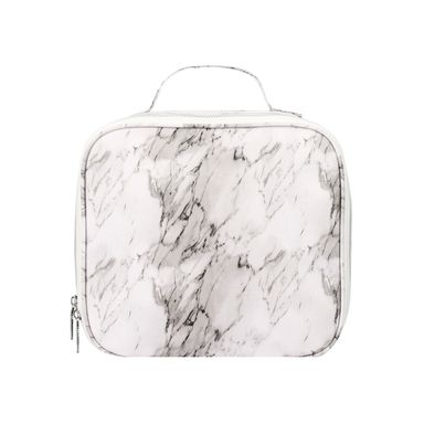 Cosmetiquera grande con asa serie black & white marmoleado blanco -  Miniso