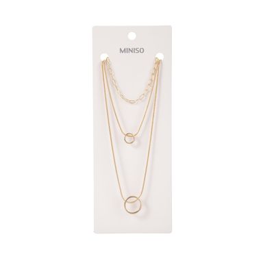 Collar miniso serie moda multicadena con dijes de anillo -  Miniso