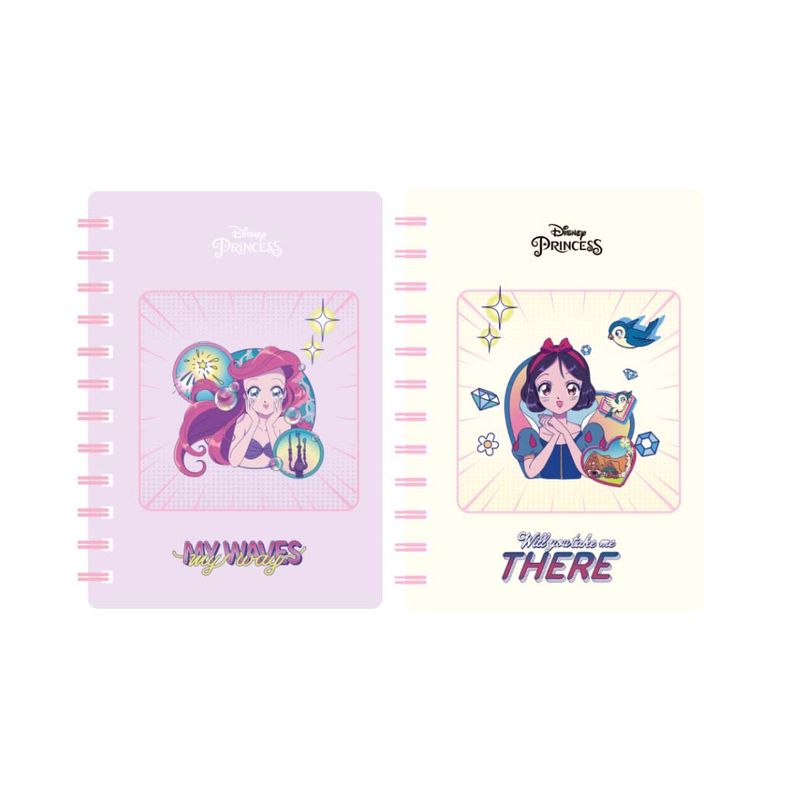 Libretas-y-cuadernos-A5-tapa-blanda-con-alambre-64-hojas-2-modelos-mix-serie-disney-manga-princess-Princesas-Manga-1-19368