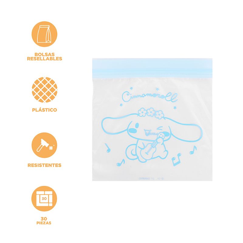 Bolsa-de-almacenamiento-de-alimentos-resellables-cinnamoroll-talla-S-30-pzas-Sanrio-3-9113