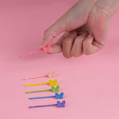 Set de pasadores infantiles con mariposas multicolor 6 pzas -  Miniso