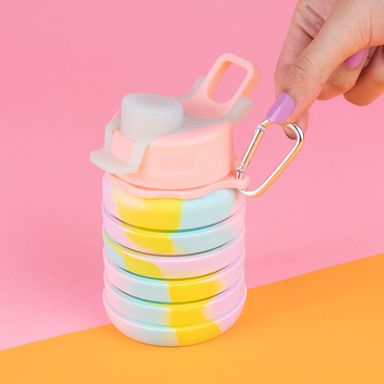 Vaso de plástico de silicona plegable serie colorida rosa -  Miniso