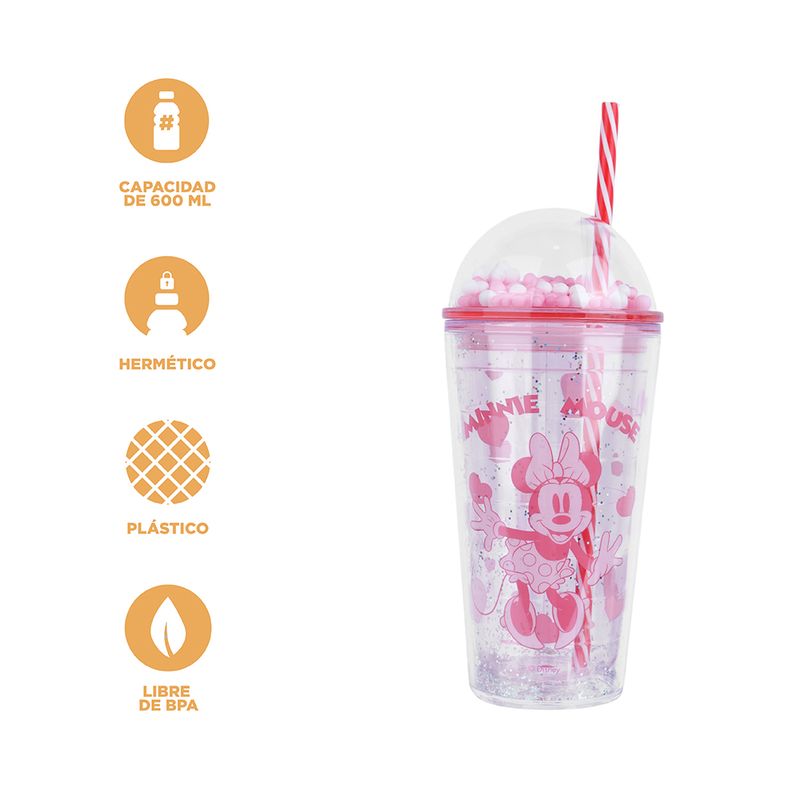 Vaso-de-pl-stico-disney-mickey-mouse-collection-de-doble-pared-con-sorbete-600-ml-minnie-rosa-Disney-3-19656