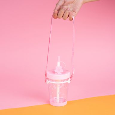 Tomatodo de plástico portátil blooming night collection 535 ml rosa -  Miniso