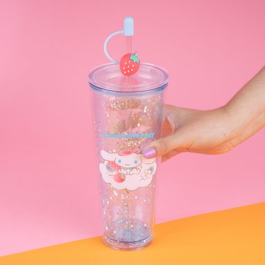 Tomatodo de plástico de doble pared con sorbete colección strawberry personajes sanrio 800ml cinnamoroll -  Sanrio