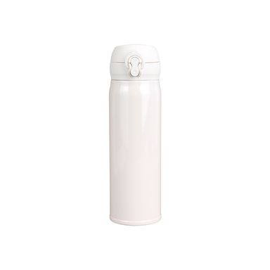 Termo clasico con tapa abatible automática 450 ml blanca -  Miniso