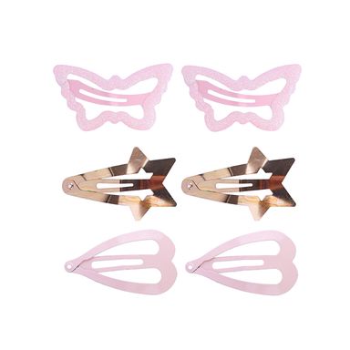 Set de broches infantiles miniso mariposa estrella corazón serie oro rosado 6 pzas -  Miniso