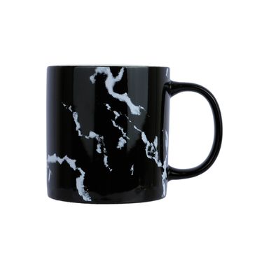 Taza de cerámica con patron de marmol serie black white 440 ml negro -  Black & White