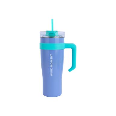 Tomatodo de acero de color sólido con sorbete 1600 ml azul y verde -  Miniso