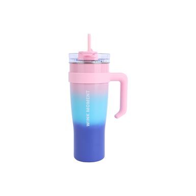 Tomatodo de acero de color sólido con sorbete 1600 ml azul y rosa -  Miniso