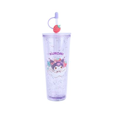 Tomatodo de plástico de doble pared con sorbete colección strawberry personajes sanrio 800ml kuromi -  Sanrio