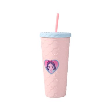 Tomatodo de plástico con sorbete disney manga princess collection 700 ml rosa -  Princesas Manga