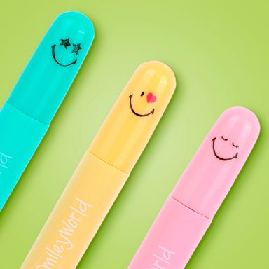 Plumón set 3 piezas 8.4cm smiley world -  Smiley World