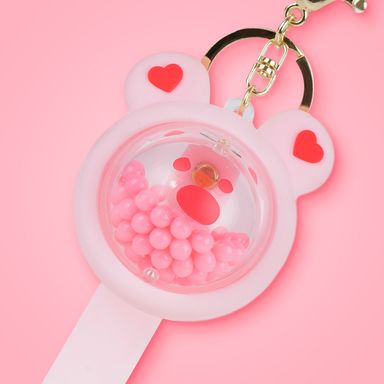 Llavero colgante cabeza de oso 13cm serie pink romance -  Miniso