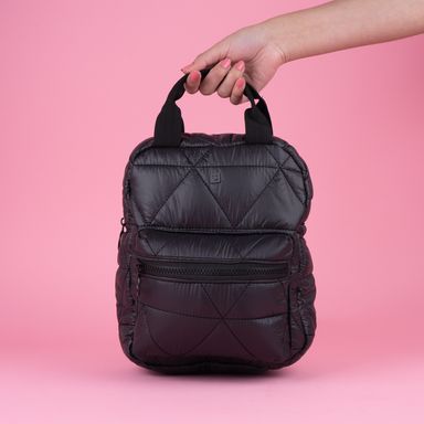 Mochila de moda miniso serie nylon acolchado triangulos negro -  Miniso