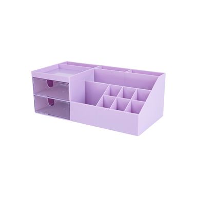 Organizador de plástico de escritorio de 2 capas serie púrpura 24.6x12x9.1cm -  Miniso