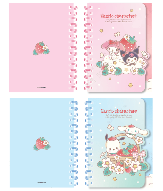 Libretas-y-cuadernos-strawberry-con-alambre-a5-64-hojas-2-modelos-mix-14-5x20-7cm-serie-sanrio-Sanrio-1-19714