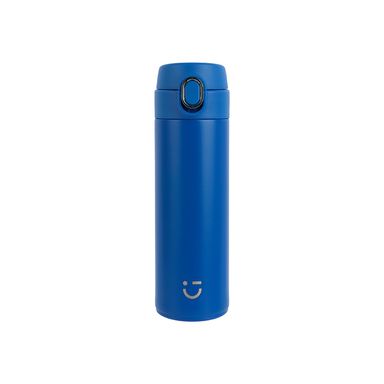 Termo botella aislada de color sólido con tapa abatible automática 420 ml azul -  Miniso