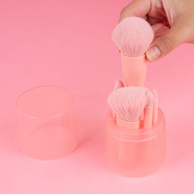 Set de brochas de maquillaje con estuche 5 piezas -  Miniso