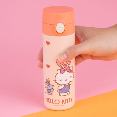 Termo botella aislada personajes de sanrio y tapa abatible automática 200 ml hello kitty naranja -  Sanrio