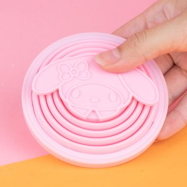 Tomatodo de plástico de silicona plegable con personajes de sanrio 190 ml my melody rosa -  Sanrio