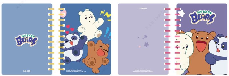 Libretas-y-cuadernos-encuadernado-con-alambre-a5-64-hojas-2-modelos-mix-14-8x21cm-serie-wbb-baby-We-Bare-Bears-1-19569