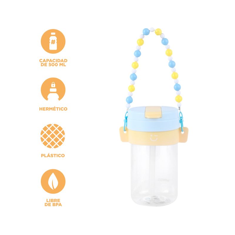 Vaso-de-pl-stico-con-tapa-abatible-y-correa-con-cuentas-500-ml-azul-Miniso-4-19861