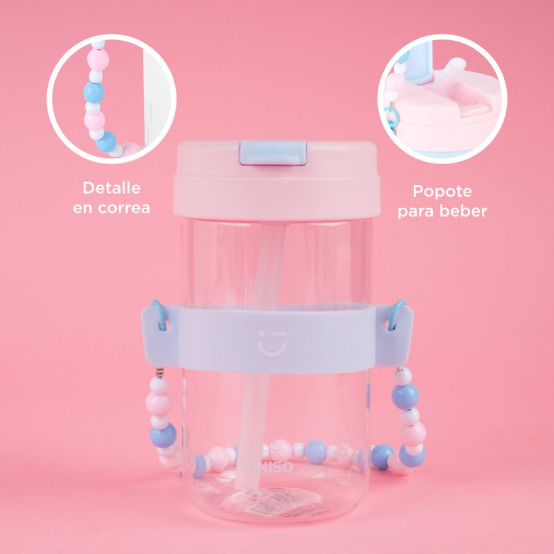 Vaso-de-pl-stico-con-tapa-abatible-y-correa-con-cuentas-500-ml-rosa-Miniso-6-19862