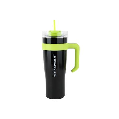 Tomatodo de acero de color sólido con sorbete 1600 ml negro y verde -  Miniso