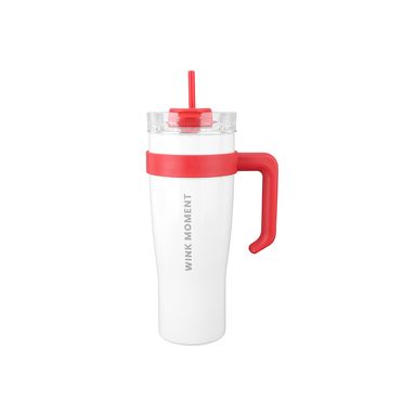 Tomatodo de acero de color sólido con sorbete 1600 ml blanco y rojo -  Miniso