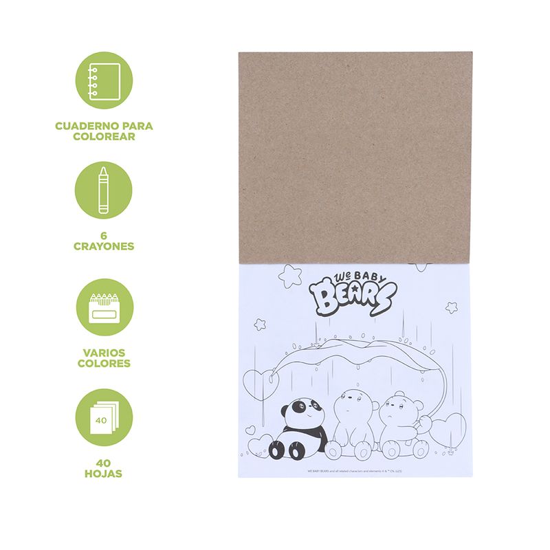Libretas-y-cuadernos-set-de-libro-de-colorear-6-colores-libro-de-40-hojas-14-5cm-serie-wbb-baby-We-Bare-Bears-3-20049