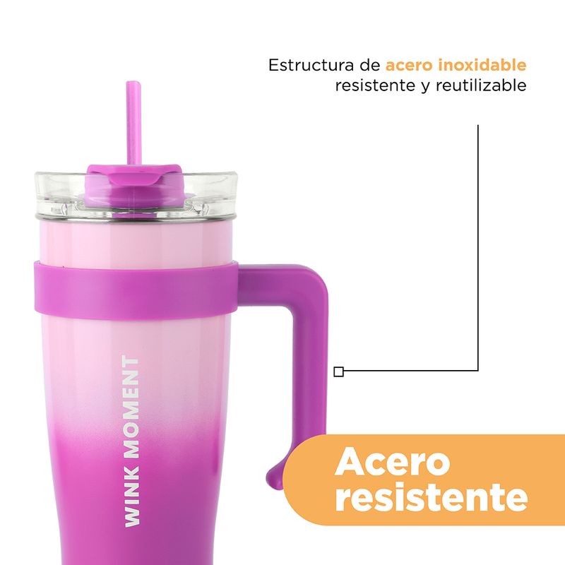 Vaso-de-acero-de-color-solido-con-sorbete-1600-ml-rosa-y-morado-Miniso-7-20064