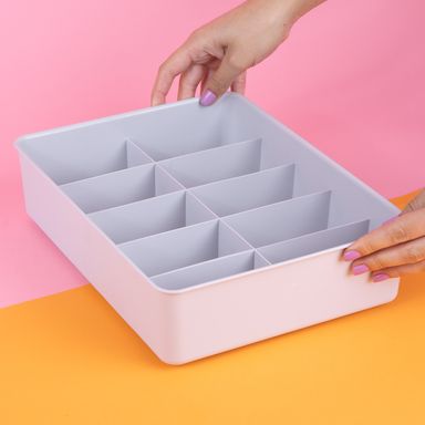 Organizador de plástico de ropa interior de 10 celdas gris -  Miniso