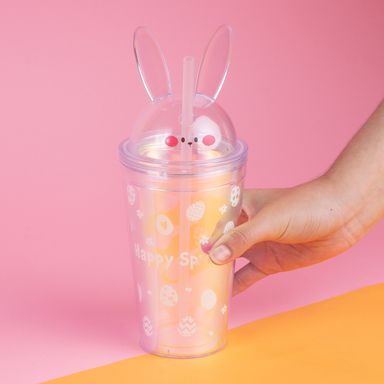 Vaso de plástico 450ml conejo 9.5cm serie easter 2023 -  Miniso