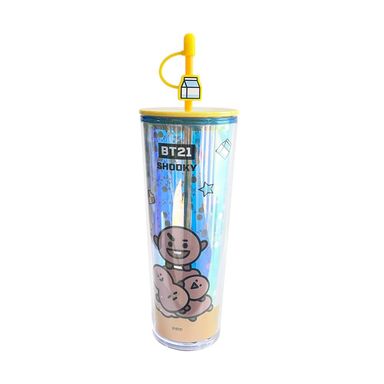 Vaso de plástico colección BT21 de doble pared con sorbete 800 ml shooky -  BT21