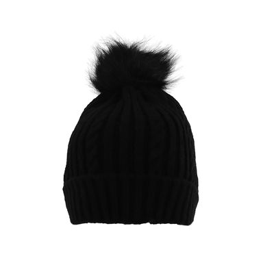 Gorro tejido con pompon miniso negro -  Miniso