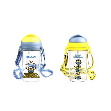 Tomatodo de plástico minions collection con sorbete y correa para el hombro 400 ml colores mixtos -  Minions