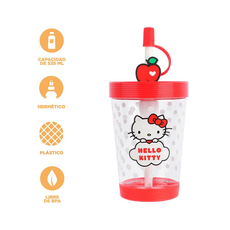 Vaso-de-pl-stico-de-viaje-colecci-n-apple-hello-kitty-535ml-rojo-sanrio-Sanrio-4-18422