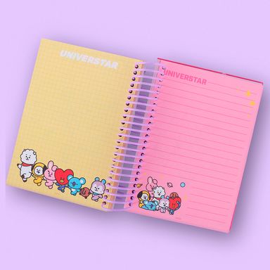 Cuaderno a5 grande encuadernado con alambre 80 hojas serie bt21 -  BT21