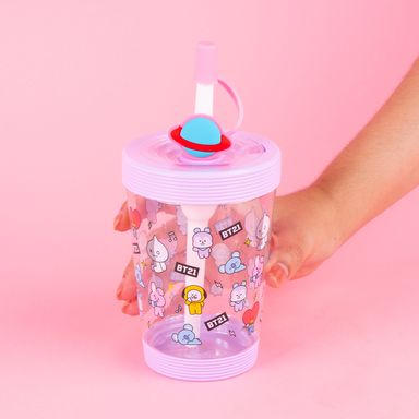 Tomatodo de plástico portátil BT21 collection 535 ml púrpura -  BT21
