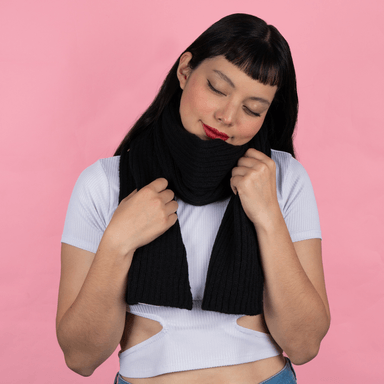 Bufanda para mujer miniso tejido basico negro -  Miniso