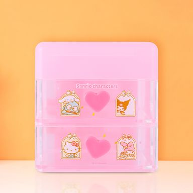 Organizador de plástico storage collection sanrio con tapa abatible para escritorio rosa -  Sanrio
