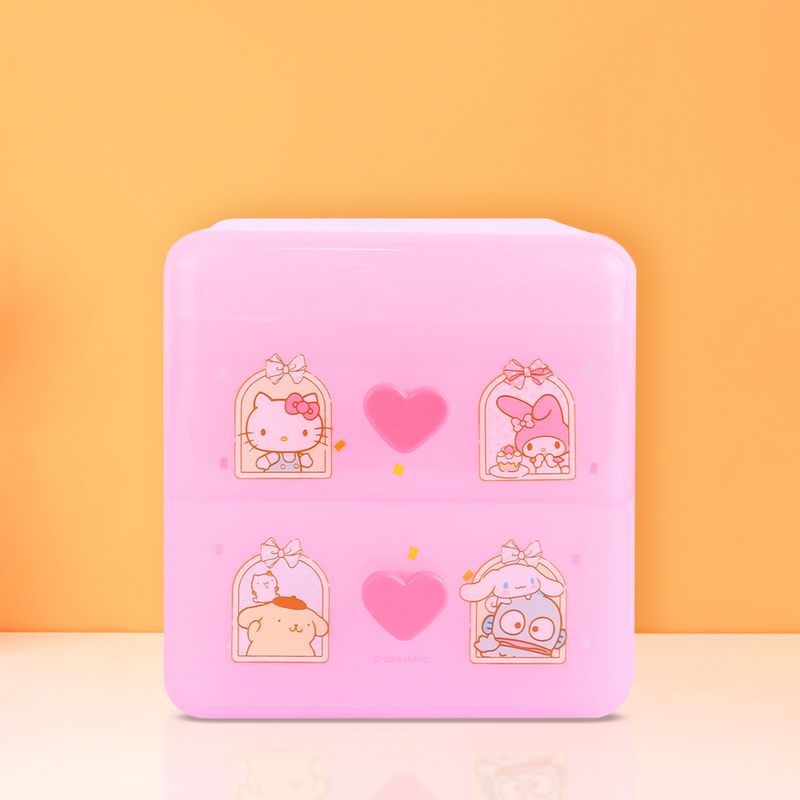 Organizador-de-pl-stico-sanrio-storage-collection-con-tapa-abatible-y-cajones-para-escritorio-rosa-Sanrio-2-20733